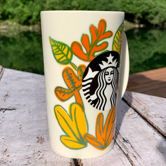 Starbucks 2016 Fall Autumn Leaves Harvest Tall Coffee Cup Mug 16 Oz October - Picture 5 of 12